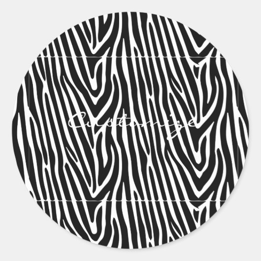 Zebra Stripes Pattern Thunder_Cove Ronde Sticker (Voorkant)
