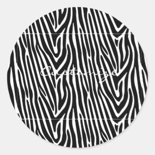 Zebra Stripes Pattern Thunder_Cove Ronde Sticker