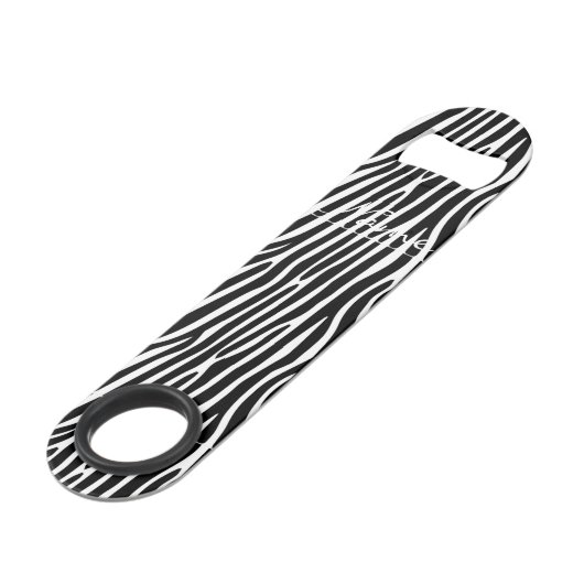 Zebra Stripes Pattern Thunder_Cove Speed Flessenopener (Voorkant Gekanteld)