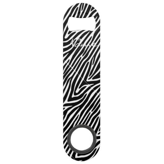 Zebra Stripes Pattern Thunder_Cove Speed Flessenopener (Achterkant)
