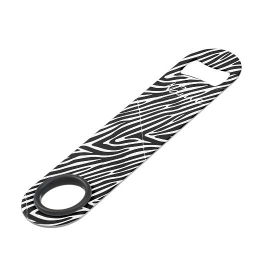 Zebra Stripes Pattern Thunder_Cove Speed Flessenopener (Achterkant Gekanteld)