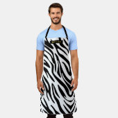 Zebra Stripes personaliseren zwart Schort (Gedragen)