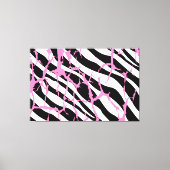 Zebra Stripes Pink Grunge Modern Canvas (Voorkant)