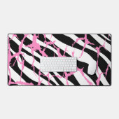 Zebra Stripes Pink Grunge Modern Canvas Bureaumat (Keyboard & Muis)