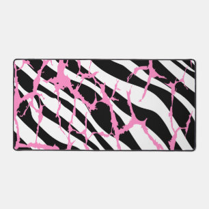 Zebra Stripes Pink Grunge Modern Canvas Bureaumat