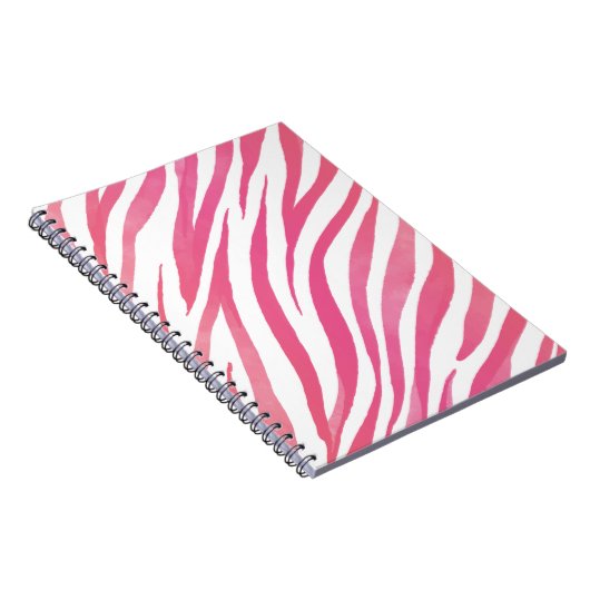 Zebra Stripes Pink Wild Animal Print Notitieboek (Rechterzijde)