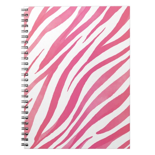 Zebra Stripes Pink Wild Animal Print Notitieboek (Voorkant)