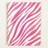 Zebra Stripes Pink Wild Animal Print Planner (Voorkant)