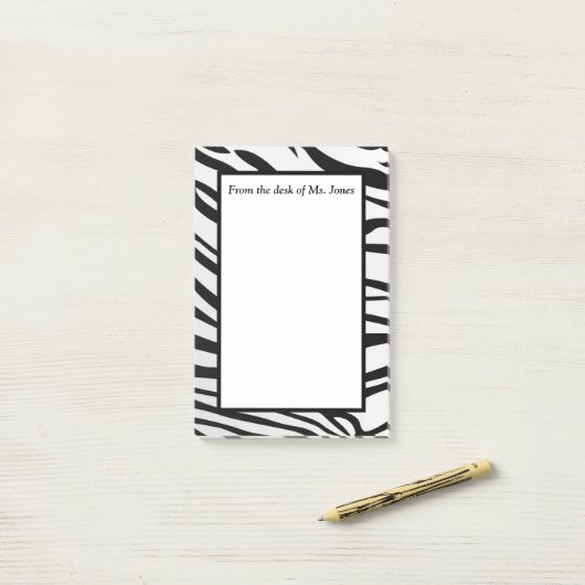 Zebra Stripes Post-it® Notes (Op bureau)
