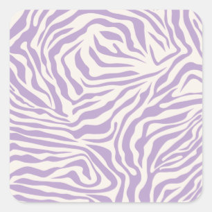 Zebra Stripes Preppy Paars Wild Animal Print Vierkante Sticker