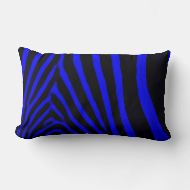 Zebra Stripes - Royal Blue Kussen (Voorkant)