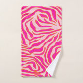 Zebra Stripes Roze Oranje Wilde Dierafdrukken Bad Handdoek (Handdoek)