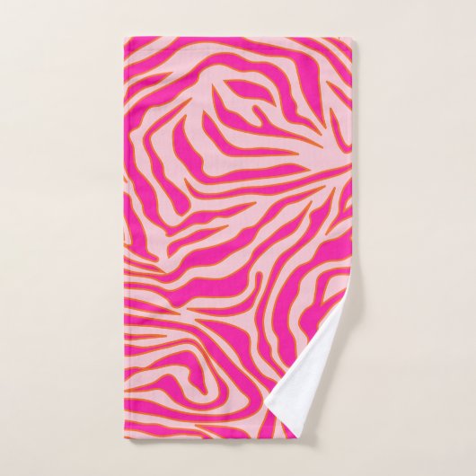 Zebra Stripes Roze Oranje Wilde Dierafdrukken Bad Handdoek (Handdoek)