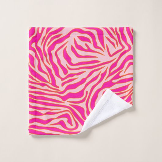 Zebra Stripes Roze Oranje Wilde Dierafdrukken Bad Handdoek (Wasdoekje)