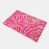 Zebra Stripes Roze Oranje Wilde Dierafdrukken Deurmat (Schuin)