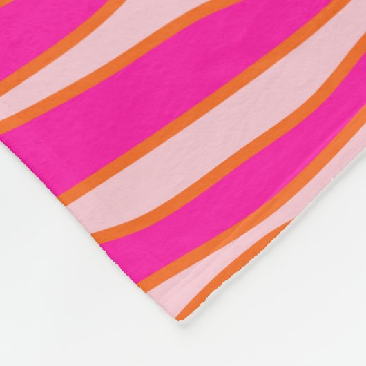 Zebra Stripes Roze Oranje Wilde Dierafdrukken Fleece Deken (Hoek)