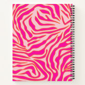 Zebra Stripes Roze Oranje Wilde Dierafdrukken Notitieboek (Achterkant)