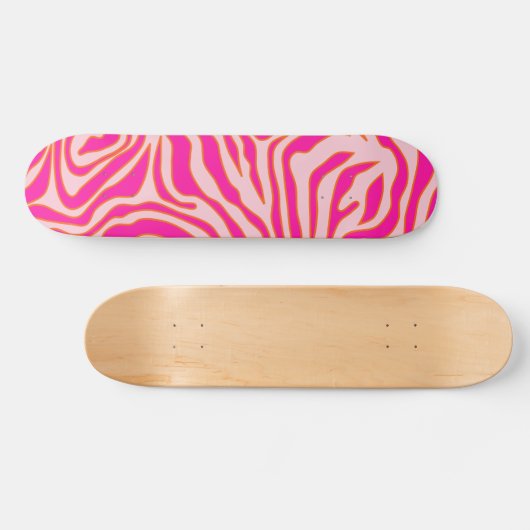 Zebra Stripes Roze Oranje Wilde Dierafdrukken Persoonlijk Skateboard (Horizontaal)