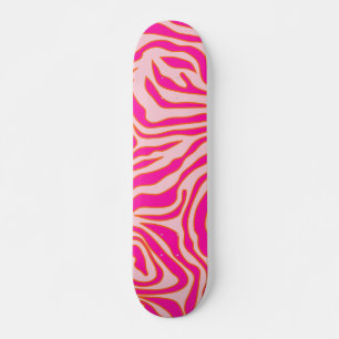 Zebra Stripes Roze Oranje Wilde Dierafdrukken Persoonlijk Skateboard