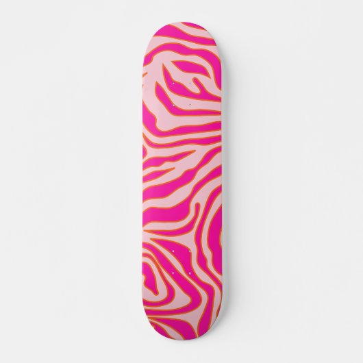 Zebra Stripes Roze Oranje Wilde Dierafdrukken Persoonlijk Skateboard (Voorkant)