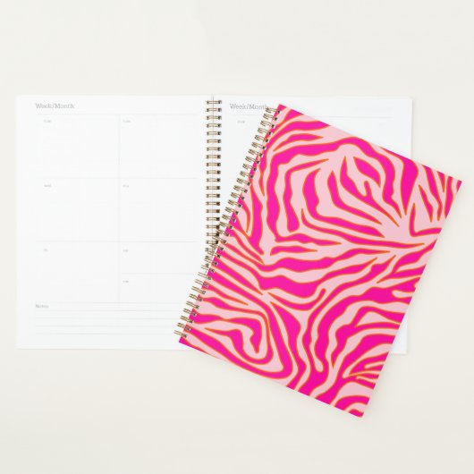 Zebra Stripes Roze Oranje Wilde Dierafdrukken Planner (Display)