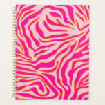 Zebra Stripes Roze Oranje Wilde Dierafdrukken Planner<br><div class="desc">Zebra Print - roze en oranje patroon - wilde dierlijke afdruk.</div>