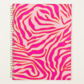 Zebra Stripes Roze Oranje Wilde Dierafdrukken Planner (Voorkant)
