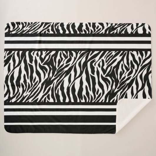 Zebra Stripes Sherpa Deken (Voorkant (horizontaal))