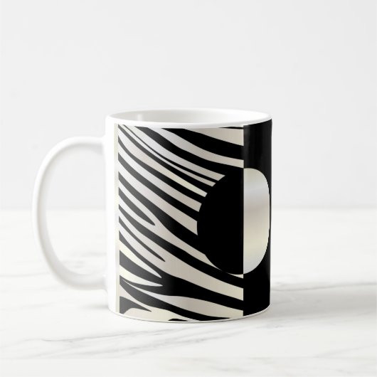 Zebra Stripes stijlvol zwart en zilver patroondeeg Koffiemok (Links)