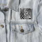 Zebra Stripes Vierkante Button 5,1 Cm (In situ)
