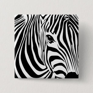 Zebra Stripes Vierkante Button 5,1 Cm
