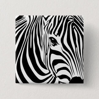 Zebra Stripes Vierkante Button 5,1 Cm