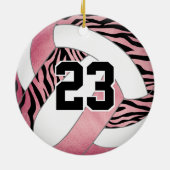 zebra stripes w roos goud gepersonaliseerde volley keramisch ornament (Achterkant)