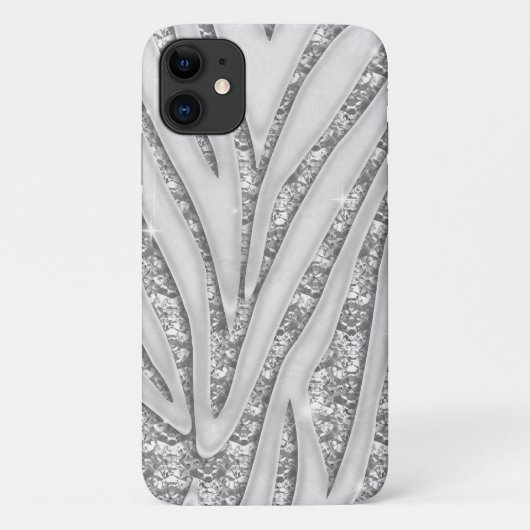 Zebra Stripes White Diamond iPhone 4 Case (Achterkant)