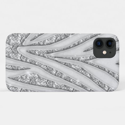 Zebra Stripes White Diamond iPhone 4 Case (Achterkant (horizontaal))