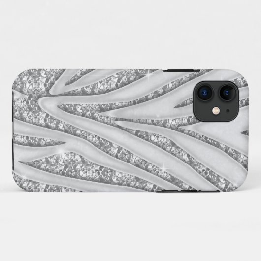 Zebra Stripes White Diamond iPhone 5 Hoesje (Achterkant (horizontaal))