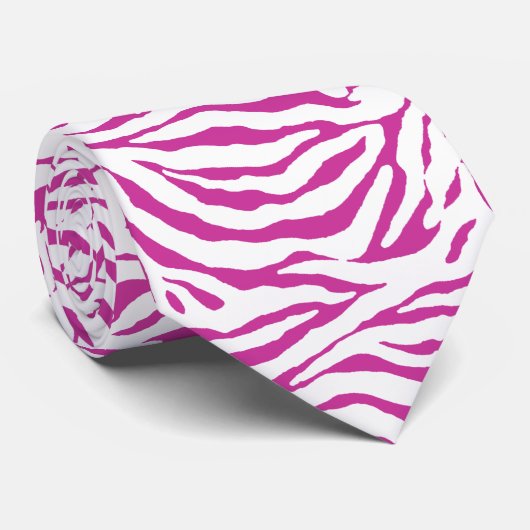 Zebra Stripes White Stropdas (Opgerold)