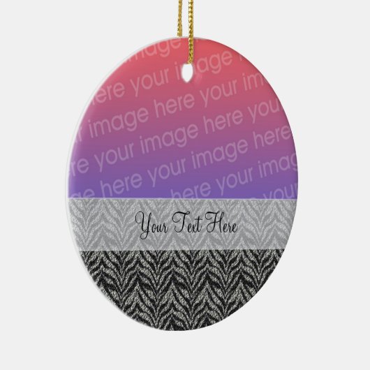 Zebra Stripes Your Photo Ornament (Rechts)