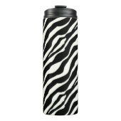 Zebra Stripes - Zwart en Wit Thermosbeker (Voorkant)