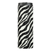 Zebra Stripes - Zwart en Wit Thermosbeker (Achterkant)