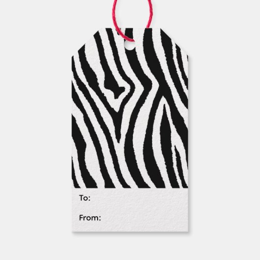 Zebra Stripes Zwart & Wit | Bold Safari Cadeaulabel (Achterkant)