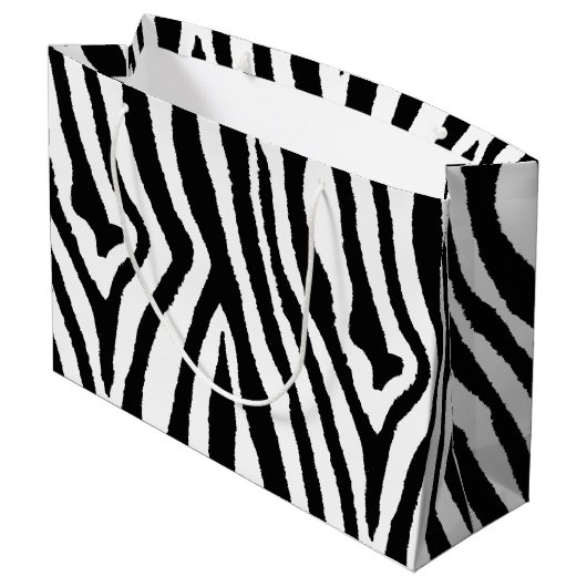 Zebra Stripes Zwart & Wit | Bold Safari Groot Cadeauzakje (Achterkant Gekanteld)