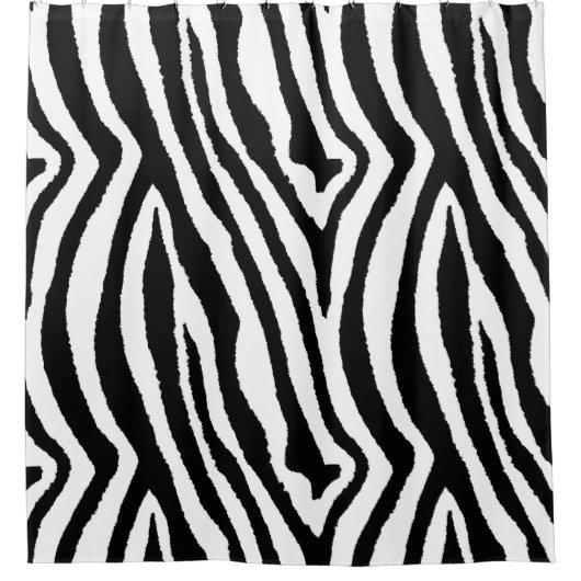 Zebra Stripes Zwart & Wit | Safari Animal Print Douchegordijn (Voorkant)