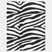 Zebra Stripes Zwart & Wit | Safari Animal Print Fleece Deken (Voorkant)