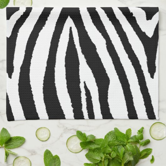 Zebra Stripes Zwart & Wit | Stijlvolle dierenprint Theedoek (Gevouwen)