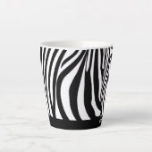 Zebra strips Dierenbeschermingspatroon met naam Latte Mok (Voorkant)