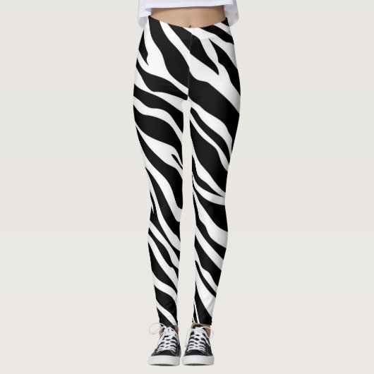 Zebra Strips Patroon Print Leggings (Voorkant)