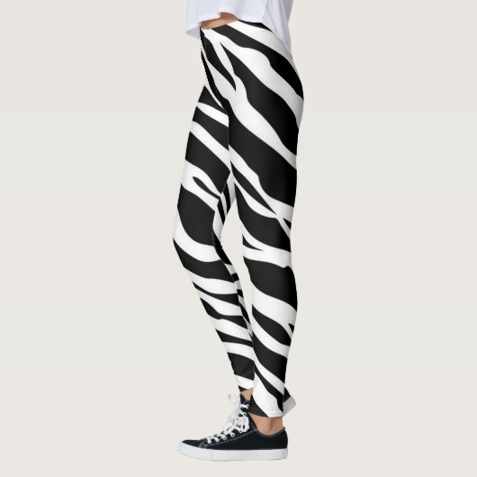 Zebra Strips Patroon Print Leggings (Links)
