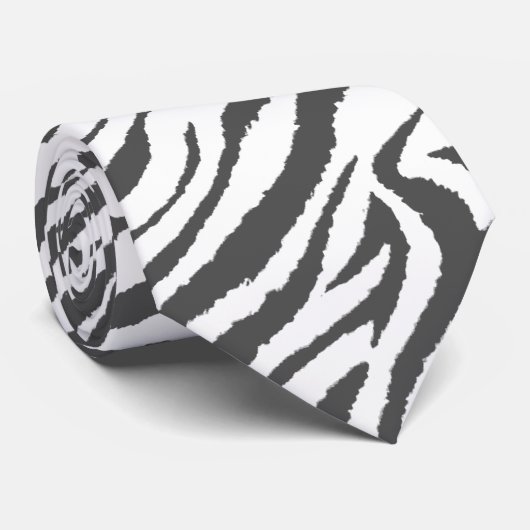 ZEBRA STRIPWITTE EN ZWARTE STROPDAS (Opgerold)