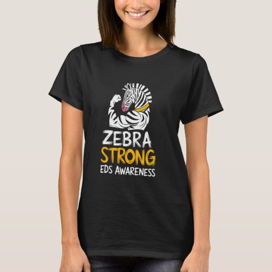 Zebra Strong EDS Awareness Ehlers Danlos Syndroom T-shirt (Voorkant)